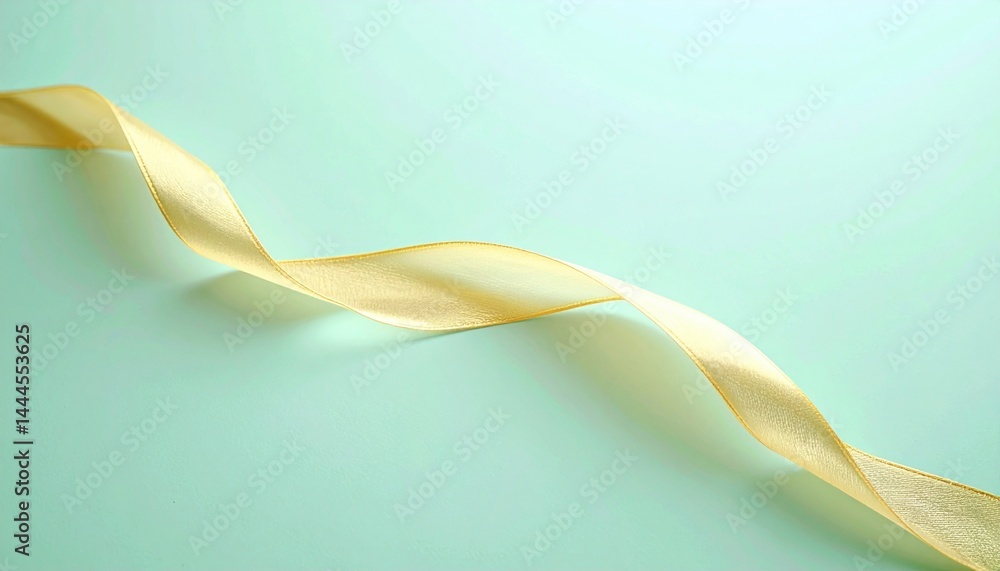 Poster graceful ribbon twisting action on soft background artistic photography minimalistic style creative 