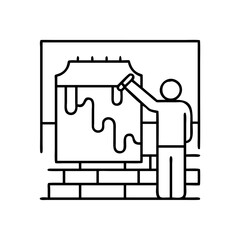 mural icon, mural line art - simple line art of mural, perfect for mural logos and icons