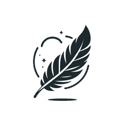 feather icon vector logo illustration