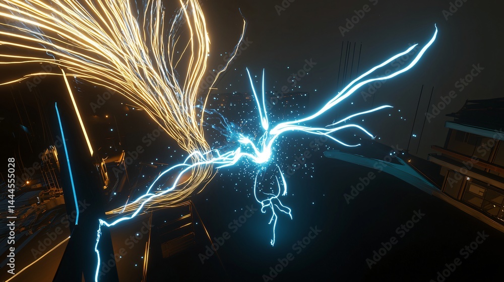 Aufkleber individual holding a bright light source surrounded by celestial energy fields and hyperspace light 