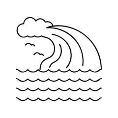 ocean wave icon, ocean wave line art - simple line art of ocean wave, perfect for ocean wave logos and icons