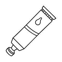 oil paint tube icon, oil paint tube line art - simple line art of oil paint tube, perfect for oil paint tube logos and icons
