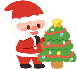 Cute Christmas Santa - Christmas Tree