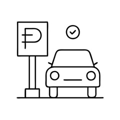 parking icon, parking line art - simple line art of parking, perfect for parking logos and icons