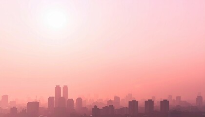 Fototapeta premium Sunset cityscape urban skyline photograph pink atmosphere aerial view tranquility