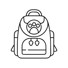 pet backpack icon, pet backpack line art - simple line art of pet backpack, perfect for pet backpack logos and icons