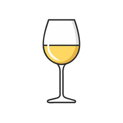  Chilled White Wine in a Glass
