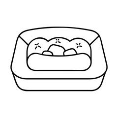 pet bed icon, pet bed line art - simple line art of pet bed, perfect for pet bed logos and icons