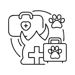 pet emergency icon, pet emergency line art - simple line art of pet emergency, perfect for pet emergency logos and icons