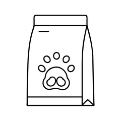 pet food bag icon, pet food bag line art - simple line art of pet food bag, perfect for pet food bag logos and icons