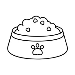 pet food bowl icon, pet food bowl line art - simple line art of pet food bowl, perfect for pet food bowl logos and icons