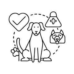 pet friendly icon, pet friendly line art - simple line art of pet friendly, perfect for pet friendly logos and icons