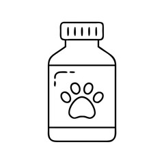 pet medicine bottle icon, pet medicine bottle line art - simple line art of pet medicine bottle, perfect for pet medicine bottle logos and icons