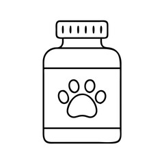pet medicine bottle icon, pet medicine bottle line art - simple line art of pet medicine bottle, perfect for pet medicine bottle logos and icons