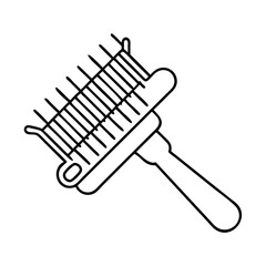 pet grooming comb icon, pet grooming comb line art - simple line art of pet grooming comb, perfect for pet grooming comb logos and icons