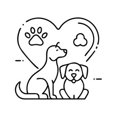 pet friendly icon, pet friendly line art - simple line art of pet friendly, perfect for pet friendly logos and icons