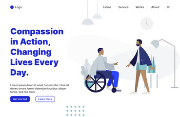 landing page website with social theme