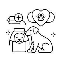 pet rescue icon, pet rescue line art - simple line art of pet rescue, perfect for pet rescue logos and icons