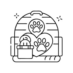pet rescue icon, pet rescue line art - simple line art of pet rescue, perfect for pet rescue logos and icons