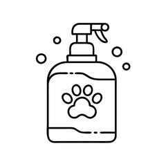 pet shampoo icon, pet shampoo line art - simple line art of pet shampoo, perfect for pet shampoo logos and icons