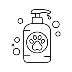 pet shampoo icon, pet shampoo line art - simple line art of pet shampoo, perfect for pet shampoo logos and icons