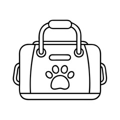 pet sitting bag icon, pet sitting bag line art - simple line art of pet sitting bag, perfect for pet sitting bag logos and icons
