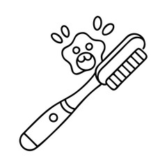 pet toothbrush icon, pet toothbrush line art - simple line art of pet toothbrush, perfect for pet toothbrush logos and icons