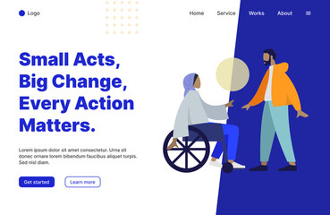 landing page website with social theme