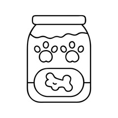 pet treat jar icon, pet treat jar line art - simple line art of pet treat jar, perfect for pet treat jar logos and icons