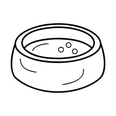 pet water bowl icon, pet water bowl line art - simple line art of pet water bowl, perfect for pet water bowl logos and icons