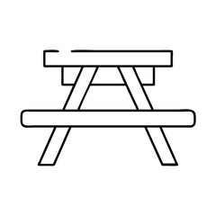 picnic table icon, picnic table line art - simple line art of picnic table, perfect for picnic table logos and icons