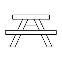 picnic table icon, picnic table line art - simple line art of picnic table, perfect for picnic table logos and icons