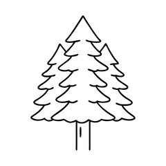 pine tree icon, pine tree line art - simple line art of pine tree, perfect for pine tree logos and icons