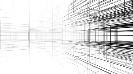 futuristic clean geometric grid, thin lines, white background, minimalism, abstract design, tech-inspired