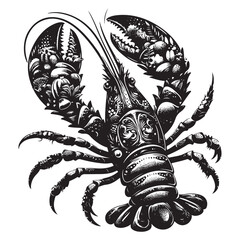 Seafood lobster vector silhouette illustration