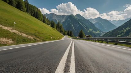 Fototapeta premium mountain road in the alps