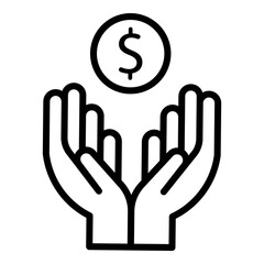 Obraz premium Outline Charity Icon