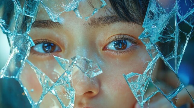 An abstract image of a shattered mirror, symbolizing body dysmorphic disorder