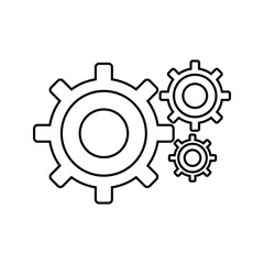 Vector illustration of wheel icon. Three gears on an isolated background. settings icon