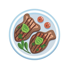  Fresh Grilled Lamb Chops with Mint Flavor