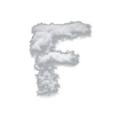 Cumulus Cloud Letter F Overlay - Dreamy Text Effect for Ethereal Designs. Perfect for Whimsical, Creative and Fantasy Projects. Compatible with Most Editing Software.  