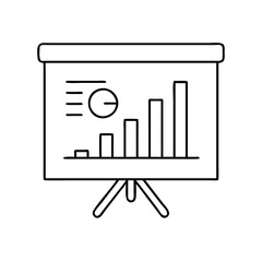 presentation screen icon, presentation screen line art - simple line art of presentation screen, perfect for presentation screen logos and icons