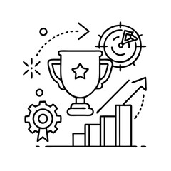 progress trophy icon, progress trophy line art - simple line art of progress trophy, perfect for progress trophy logos and icons