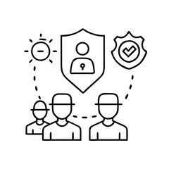public safety icon, public safety line art - simple line art of public safety, perfect for public safety logos and icons