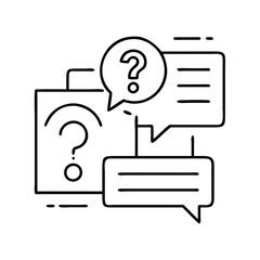 question mark answer expertise icon, question mark answer expertise line art - simple line art of question mark answer expertise, perfect for question mark answer expertise logos and icons