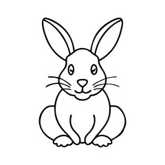 Obraz premium rabbit icon, rabbit line art - simple line art of rabbit, perfect for rabbit logos and icons