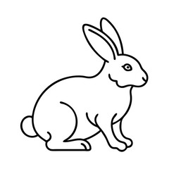 rabbit icon, rabbit line art - simple line art of rabbit, perfect for rabbit logos and icons