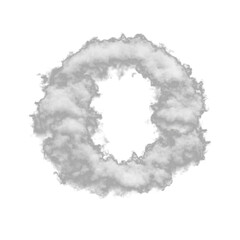 Cumulus Cloud Letter O Overlay - Dreamy Text Effect for Ethereal Designs. Perfect for Whimsical, Creative and Fantasy Projects. Compatible with Most Editing Software.  
