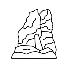 rock formation icon, rock formation line art - simple line art of rock formation, perfect for rock formation logos and icons