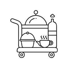 room service icon, room service line art - simple line art of room service, perfect for room service logos and icons